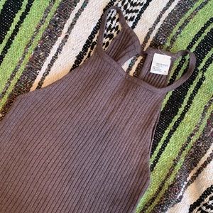 Purple ribbed halter top